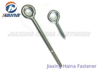 Stainless Steel Wire Eye Lag Bolt / Self Tapping Metal Eye Screws With Weld Hook