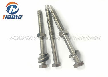 DIN931 304/316ステンレス鋼の半分は六角頭のボルトに通した