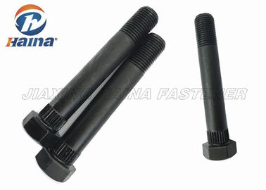 黒い熱処理の半分の糸の手錠は六角頭のボルトに刻みをつける